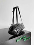 Bottega Veneta Let's go Shoulder Bag 796258 Black Leather