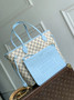 Louis Vuitton Neverfull Inside Out MM Bag, N40946 Damier Azur Bleu Olympe