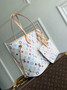 Louis Vuitton LV x TM Neverfull MM Bag, M27787 Multicolor White Coated canvas