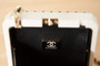 Chanel AS3264 Evening Bag Lambskin Plexi gold Black