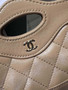 Chanel clutch with chain AP3875 apricot shiny lambskin