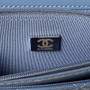 Chanel AP3645 Wallet on chain Shiny Crumpled Calfskin Strass Metal Blue
