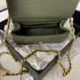 Chanel AP3005 Clutch with Chain Grained Calfskin Gold Green