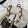 Chanel Clutch With Chain AP3435 Shiny Aged Calfskin White