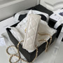 Chanel Clutch With Chain AP3435 Shiny Aged Calfskin White