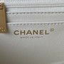 Chanel AS4362 Tote Flap Bag White Lambskin Gold-tone metal