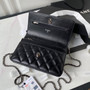 Chanel AP3645 Wallet on chain Shiny Crumpled Calfskin Strass Metal Black