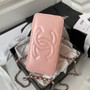 Chanel AP3593 Shiny crumpled calfskin strass  Ruthenium-Finish Metal Pink