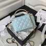 Chanel Clutch with chain Blue Lambskin AP3383