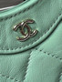 Chanel clutch with chain AP3875 green shiny lambskin