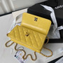 Chanel Clutch with Chain Ap3803 Lambskin Yellow