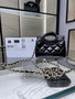 Chanel clutch with chain AP3875 black shiny lambskin