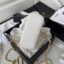 Chanel AP3005 Clutch with Chain Grained Calfskin Gold White