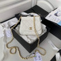 Chanel AP3005 Clutch with Chain Grained Calfskin Gold White