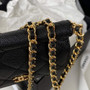 Chanel AP3005 Clutch with Chain Grained Calfskin Gold Black