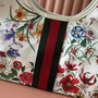 Gucci Giglio Flora small tote bag ‎860845 White leather