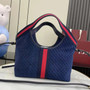 Gucci Giglio small tote bag ‎860845 Blue GG suede