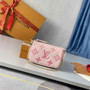 Louis Vuitton Mini Pochette Accessoires M80501 Pink Leather - Default Title - View 1