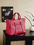 Chanel Shopping Bag, AS3351 Grained Calfskin Red