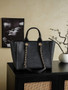 Chanel Shopping Bag, AS3351 Grained Calfskin Black