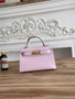 Hermes Kelly Bag 19cm Calfskin Light Purple Gold