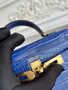 Hermes Kelly Bag 19cm Calfskin Blue Gold