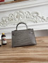 Hermes Kelly Bag 19cm Calfskin Dark Gray Gold