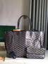 Goyard Anjou PM Tote Bag, GY020662 Leather Navy