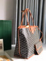 Goyard Anjou PM Tote Bag, GY020662 Leather Brown