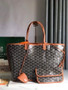Goyard Anjou PM Tote Bag, GY020662 Leather Brown