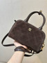 Chanel Clutch with Leather Strap, AP5528 Suede Calfskin Brown