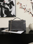 Chanel Large Vanity with chain, AP5347 Crocodile Dark Gray