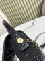 Chanel Mini Flap Bag with Top Handle, AS6424 Crocodile Black