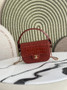 Chanel Mini Flap Bag with Top Handle, AS6424 Crocodile Red