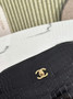 Chanel Flap Bag with Top Handle, AS6425 Crocodile Black