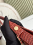 Chanel Flap Bag with Top Handle, AS6425 Crocodile Red
