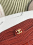 Chanel Flap Bag with Top Handle, AS6425 Crocodile Red