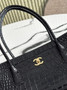 Chanel Small Shopping Bag, AS6243 Crocodile Black
