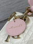 Qixi Mini Lady Dior Bag with Chain, M0505 White and Pink Cannage Lambskin