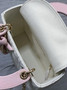Qixi Mini Lady Dior Bag with Chain, M0505 White and Pink Cannage Lambskin