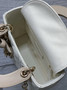 Qixi Mini Lady Dior Bag with Chain, M0505 White and Apricot Cannage Lambskin