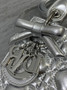 Qixi Mini Lady Dior Bag with Chain, M0505 Silver Cannage Lambskin