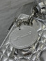 Qixi Mini Lady Dior Bag with Chain, M0505 Silver Cannage Lambskin