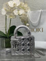 Qixi Mini Lady Dior Bag with Chain, M0505 Silver Cannage Lambskin