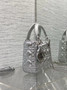 Qixi Mini Lady Dior Bag with Chain, M0505 Silver Cannage Lambskin