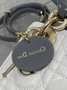 Qixi Mini Lady Dior Bag with Chain, M0505 White and Gray Cannage Lambskin