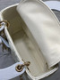 Qixi Mini Lady Dior Bag with Chain, M0505 White and Blue Cannage Lambskin