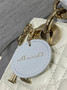 Qixi Mini Lady Dior Bag with Chain, M0505 White and Blue Cannage Lambskin