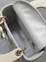 Qixi Mini Lady Dior Bag with Chain, M0505 White and Beige Cannage Lambskin