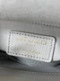 Qixi Mini Lady Dior Bag with Chain, M0505 White and Beige Cannage Lambskin